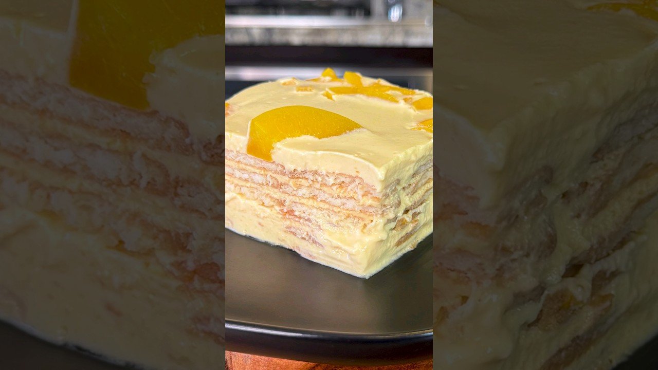 Receta Fácil de Postre Casero: Tarta Fría de Durazno Sin Horno | Paso a Paso