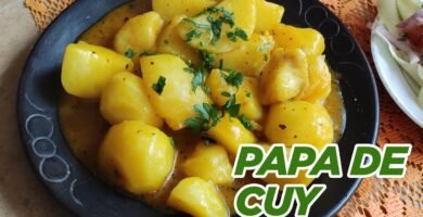 Receta de Cuy con papas