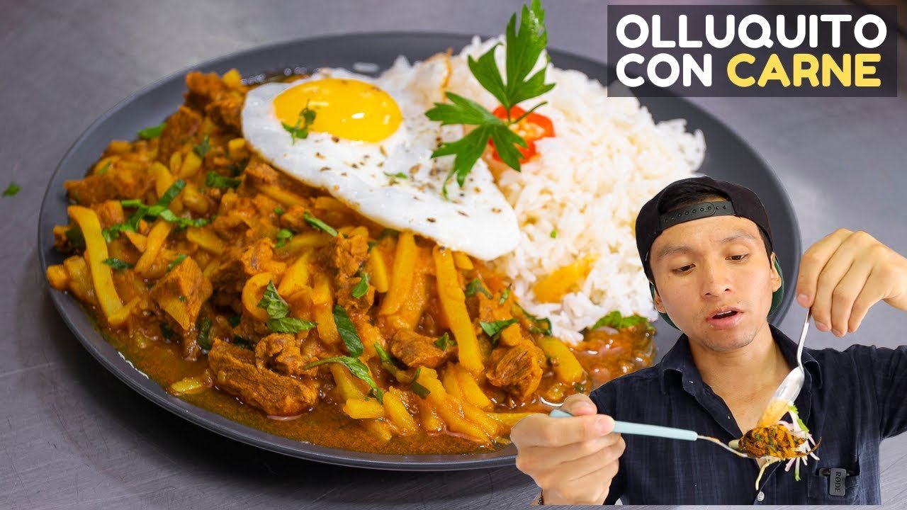 Receta de Olluco con carne