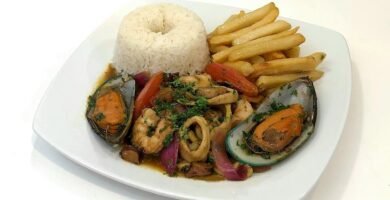 Receta de Saltado de mariscos