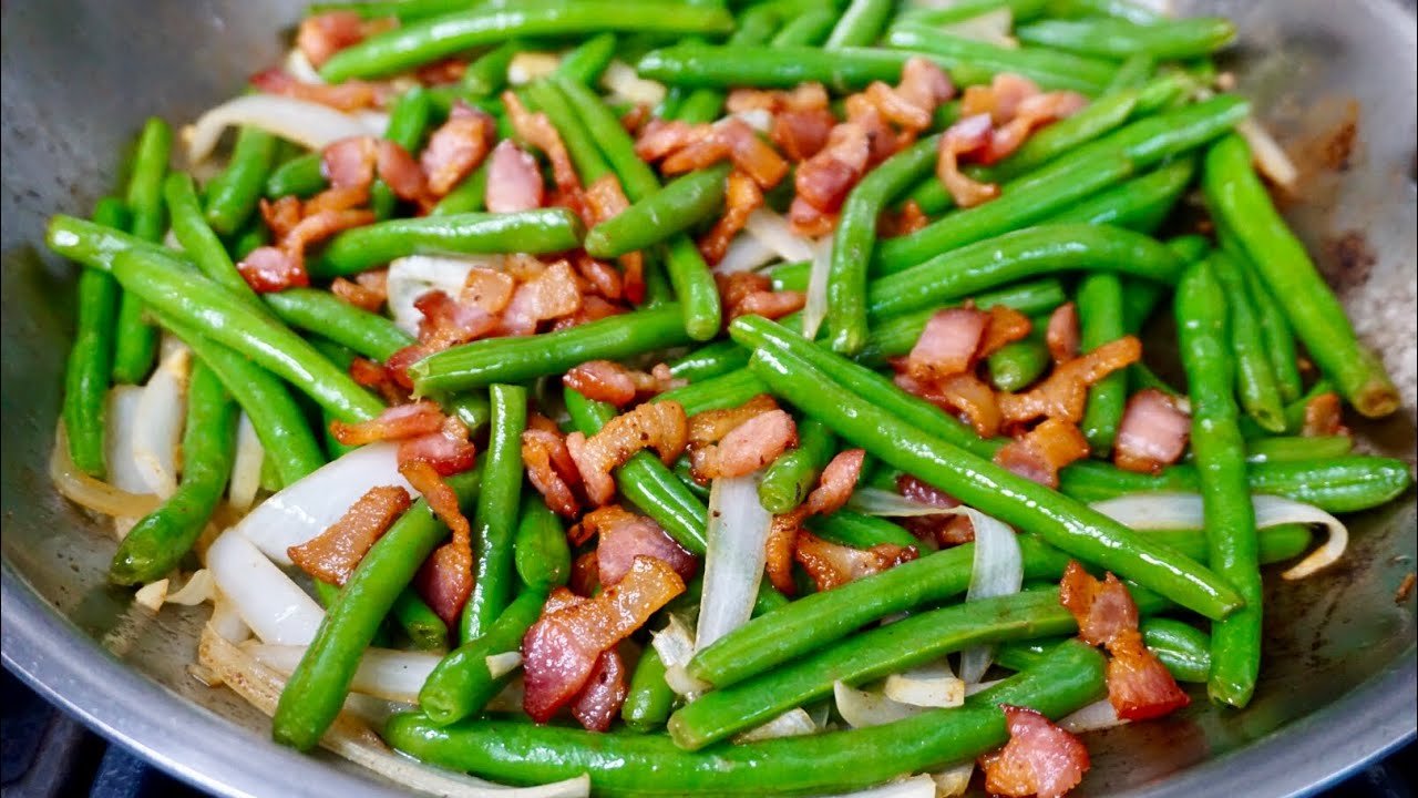Receta de Vainitas con tocino