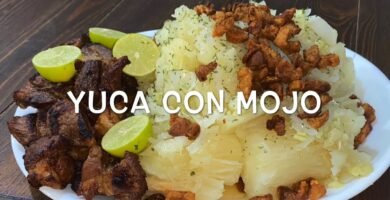 Receta de Yuca con mojo