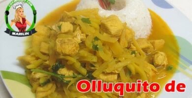 Receta of Olluco con pollo