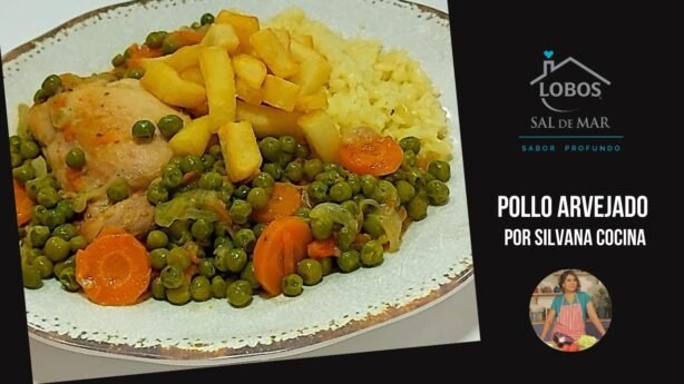Arroz con alverjitas y pollo guisado de cocineros históricos