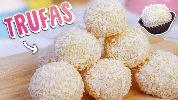 Postre frio de trufas de coco sin horno