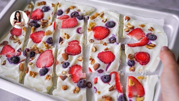 Receta facil de yogur con frutas congeladas sin horno