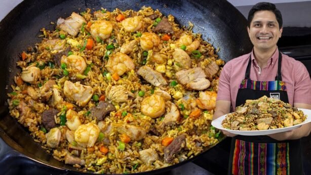 Receta de arroz chaufa con chancho oriental típico de la costa